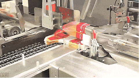 There's nothing quite as mesmerizing as a good machine GIF, especially one that loops perfectly. You'll find the mother lode at <a target="_blank" href="http://www.reddit.com/r/mechanical_gifs">r/mechanical_gifs</a>. Just be prepared to waste half an hour.

Example (above): <a href="http://i.imgur.com/XKkCthZ.gif">Automated bread packaging machine</a>