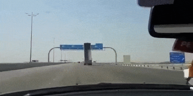 Absent-Minded Dump Truck Driver Absolutely Demolishes a Highway Sign