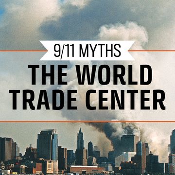 911 myths the world trade center banner