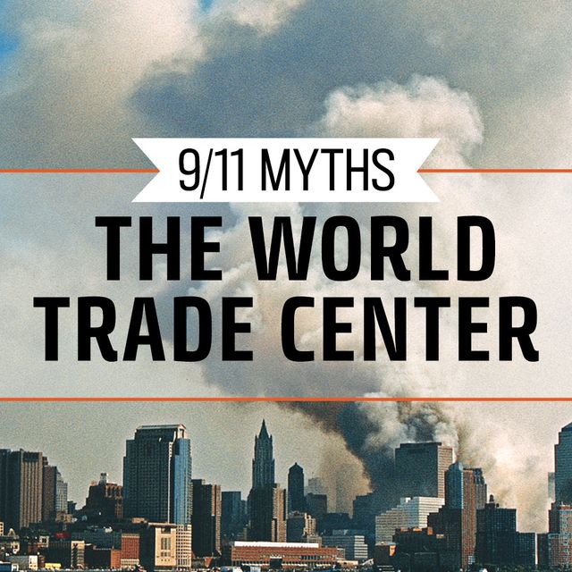 911 myths the world trade center banner