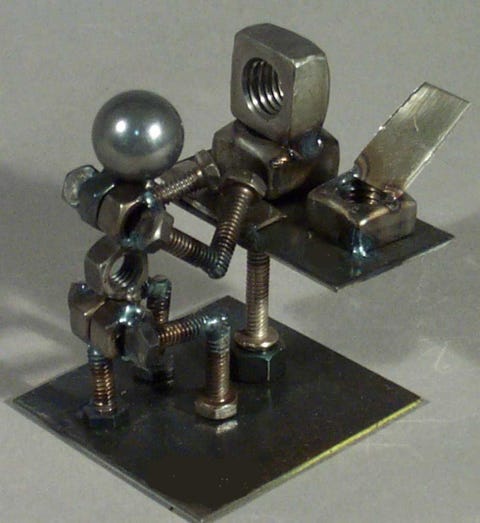 These Tiny Stick Figure Sculptures Are Made From Nuts And Bolts These Tiny Stick Figure Sculptures Are
