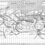 A map of the Martian "canali" by Giovanni Schiaparelli.