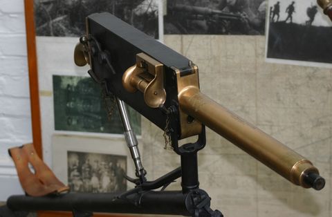 Telescope, Iron, Metal, Optical instrument, Steel, Security, Machine, Shotgun, Mortar, 