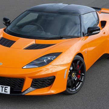 <p>The Lotus Evora was built to be a more refined and civilized sports car than the Elise and Exige in order to appeal to more buyers. In its current form as the Evora 400, it's the fastest and most powerful Lotus ever made, <a href="http://www.roadandtrack.com/new-cars/first-drives/a26171/2016-lotus-evora-400-first-drive/" target="_blank">as well as the best-sounding</a>. That's kind of funny when you consider its supercharged V6 is sourced from the Toyota Camry.</p>