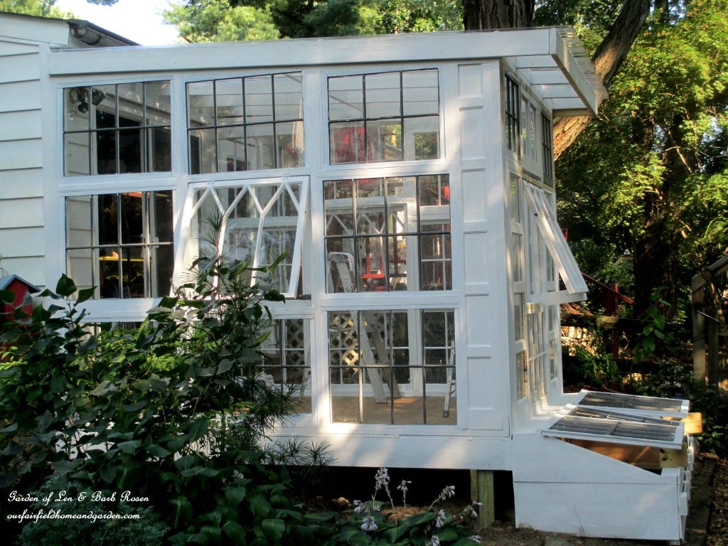 Vintage Windows Transformed Into a Gorgeous Greenhouse