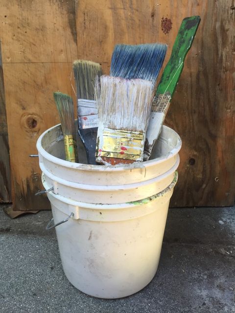 Green, Paint, Colorfulness, Teal, Brush, Lavender, Turquoise, Paint brush, Cylinder, Bucket, 