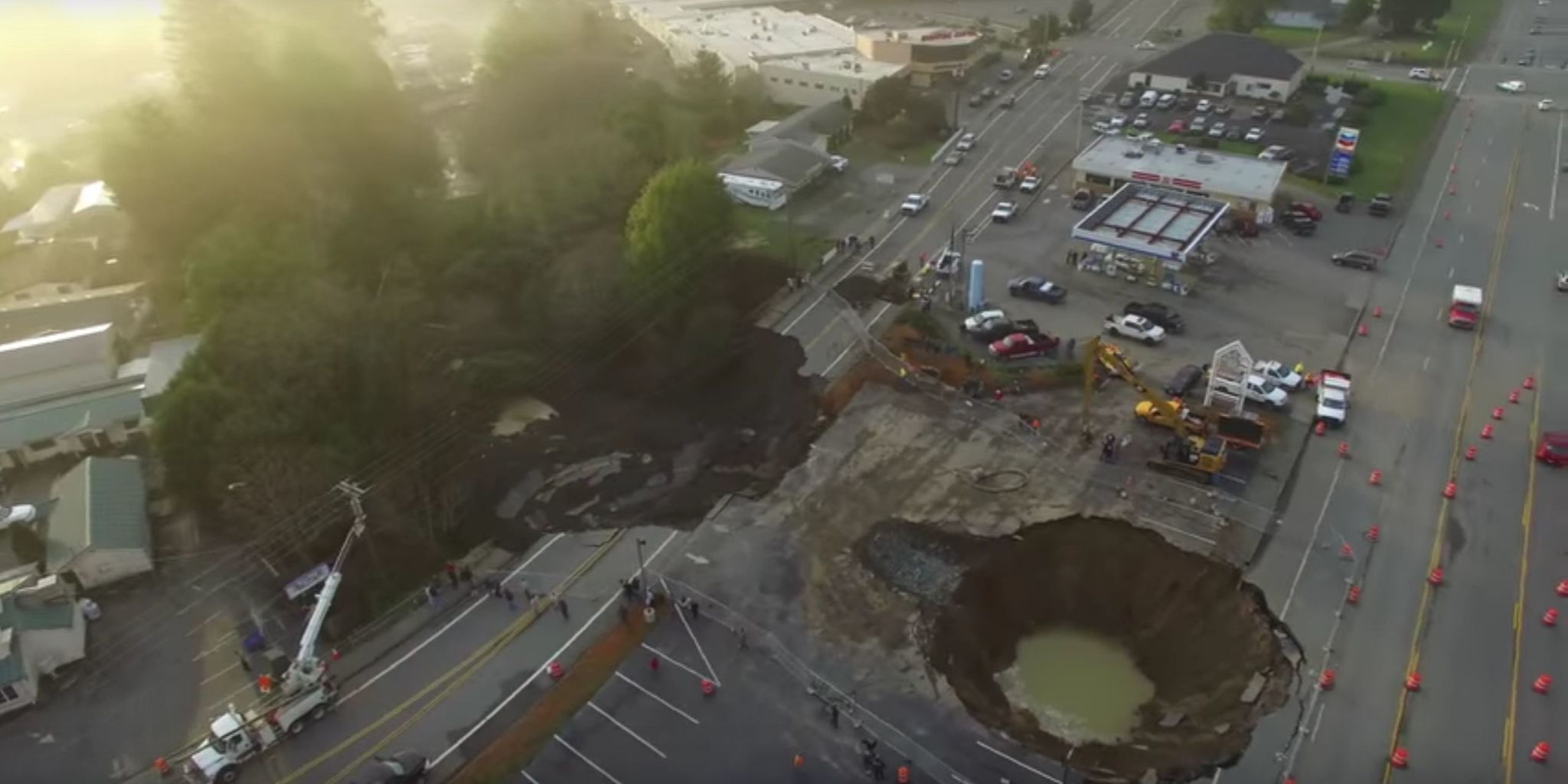 A Giant Sinkhole Shuts Down An Oregon Highway