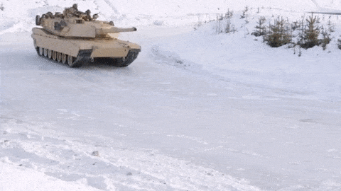 Winter, Combat vehicle, Tank, Military vehicle, Freezing, Atmosphere, Snow, Self-propelled artillery, Geological phenomenon, Ice, 