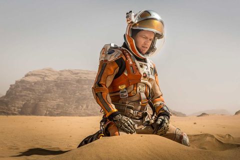 <p><strong><em>The Martian</em></strong></p><p>Though plenty of effects shots went into director Ridley Scott's The Martian, there was one set piece that couldn't be rendered on a computer: the sand. Production designer Arthur Max knew that the dunes in Jordan could be used to replicate other planets, but to nail Mars' exact look, he and his team needed to do a little mixing. </p><p>They referred to images sent back from the Mars rover Curiosity and consulted with NASA's Jet Propulsion Laboratory and the Johnson Space Center. And then they experimented. "We took some samples back from Jordan, parts of stone and parts of sand, and we matched them by getting a variety of soils and gravels from Hungary," Max says. "It's a lot like mixing paint. We made a very large batch—about 2,500 cubic tons." Mixing ended up being the easy part. Of the eleven-week preproduction, four were spent getting the sand loaded onto the set.<span class="redactor-invisible-space"></span></p>
