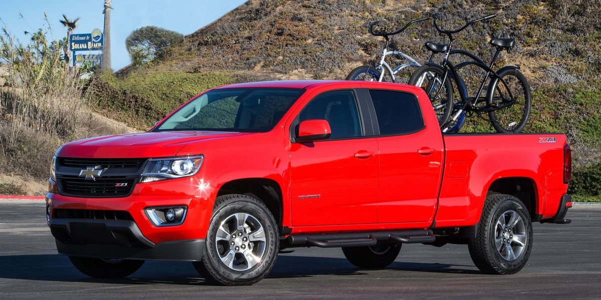 <p>For people who don't need to tow anything major, the mid-sized Colorado pickup is the perfect answer. But if you want the the six-speed manual, you <a href="http://www.roadandtrack.com/new-cars/first-drives/reviews/a8753/10-things-i-learned-driving-the-2015-chevrolet-colorado/">have to go with the RWD extended-cab configuration</a> and the 2.5-liter engine with 200 hp.</p>