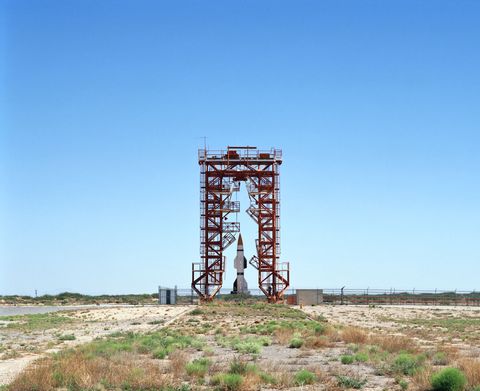Fig. 1.1&#xA;V2 Launch Site with Hermes A-1 Rocket,&#xA;Launch Complex 33 Gantry,&#xA;White Sands Missile Range, New Mexico&#xA;2006&#xA;