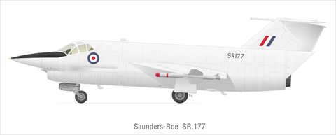 <p>The Saunders-Roe SR.177 was an ambitious attempt by the British Royal Air Force to develop a combination jet- and rocket-powered interceptor to defend against the threat of Soviet bombers. But a new military budget laid out by the U.K. Parliament in 1957 canceled the project.</p><p>The research paved the way for the similar Saunders-Roe SR.53, two of which were built and underwent flight tests. The second prototype of the SR.53 crashed in an aborted takeoff on its 12th flight test, exploding on impact and killing the pilot. </p>