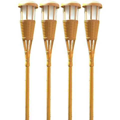 <p><strong><em>$63 for set of four, </em></strong><strong><em><a href="https://www.allmodern.com/Newhouse-Lighting-Solar-Flickering-Tiki-Torches-NWHO1010.html" target="_blank">allmodern.com</a></em><a href="https://www.allmodern.com/Newhouse-Lighting-Solar-Flickering-Tiki-Torches-NWHO1010.html" target="_blank"></a></strong><a href="https://www.allmodern.com/Newhouse-Lighting-Solar-Flickering-Tiki-Torches-NWHO1010.html" target="_blank"></a></p><p>For the fire-averse, this plastic set charges up from the sun during the day, and flickers realistically throughout the night. Bring to a beach party, as a lovely way to transition the atmosphere from day to night! </p>