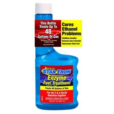 <p>How, exactly, does this stuff prevent gasoline from turning to varnish? <a href="http://www.amazon.com/Star-Tron-Enzyme-Fuel-Treatment/dp/B00D3IEIFO/ref=sr_1_1?s=automotive&ie=UTF8&qid=1459961238&sr=1-1-spons&keywords=STAR+TRON+ENZYME+FUEL+TREATMENT&psc=1">Enzymes</a>! Dump a bottle of this in any tank that might sit still for a few months. When spring rolls around, the engine will fire right up. We've never had a fuel problem after using it.</p>
