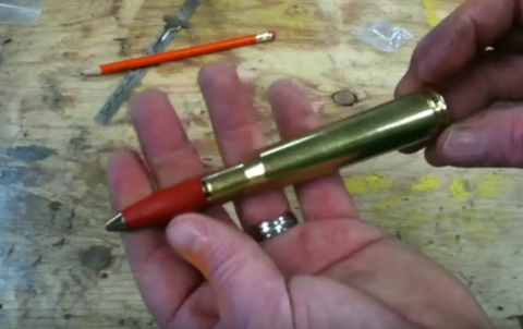 Turn A 50 Caliber Shell Into A Ballpoint Pen