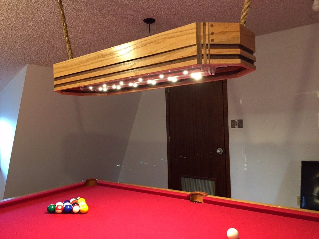 wood pool table light