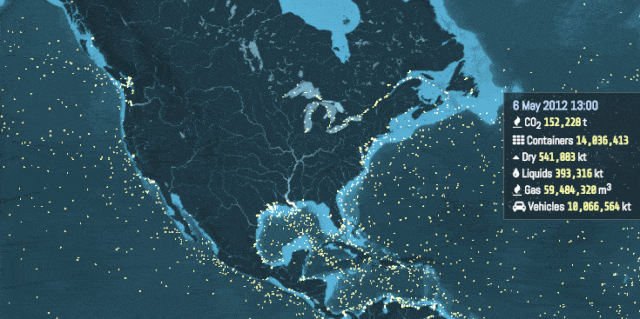 Data visualization of the world's shipping lanes