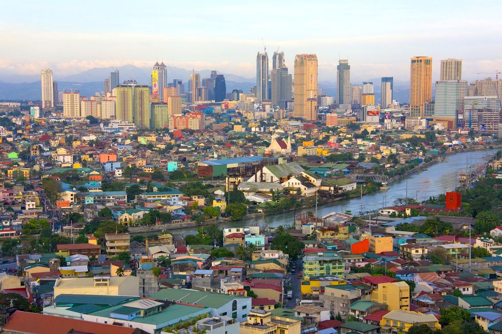 Downtown skyline along Manila Bay