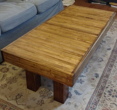 This Handsome Recycled Coffee Table Used To Be A Bowling Lane Coffee Table