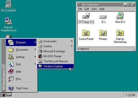 Windows 95 screen