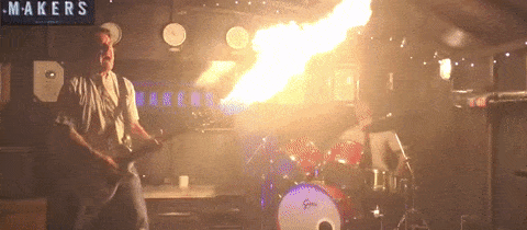 This guitar is on fire.