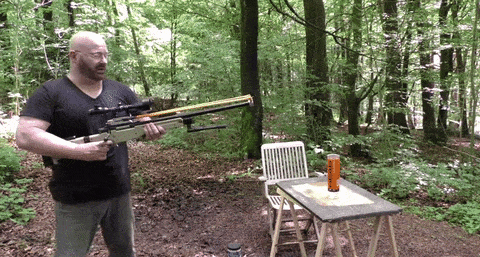 Joerg Sprave's slingshot rifle