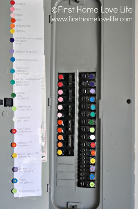 <p>Blow dryer caused another power mishap? You'll never be questioning which button is which again with this color-coded system. </p><p><strong>Get the tutorial at <a href="http://www.firsthomelovelife.com/2013/07/color-coding-your-circuit-breaker-box.html" target="_blank">First Home Love Life</a>.</strong></p>