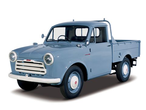 <p>Small pickups are routine sights on American highways. But in the early 1950s, the breed didn't exist. Datsun brought over the very first one back in 1959. The Datsun 1000 pickup was a tyke that used a tiny 37 hp 1000 cc four-cylinder engine and had a hauling capacity of 500 pounds. Full-size American trucks were for the really big jobs, so there was clearly a place for a smaller, more efficient truck. Datsun beat its rival Toyota to the US with a compact by half a decade, jumpstarting a compact trend that would peak in the late 1970s and 1980s with yearly sales in the hundreds of thousands.</p>