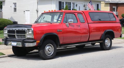 <p>In 1989 Dodge offered a heavy-duty Cummins turbo-diesel option for its biggest pickups. This wasn't the first diesel pickup truck diesel—it wasn't even second—but when Dodge teamed up with Cummins and dropped the four-year-old 12-valve, 5.9-liter inline-six (6BT) into their heaviest-duty trucks, a legend was born. The Cummins was essentially a commercial-duty engine that was more potent than the competition and designed for incredibly long life. In 1989, the big turbocharged six made 160 hp and a whopping 400 lb-ft of torque way down at 1,700 rpm. That was more torque than any other diesel pickup at the time. The impressive engine not only helped save Dodge's lagging truck business, but was also the driving force that popularized diesel engines and help them become the dominant force in heavy duty pickups. </p>