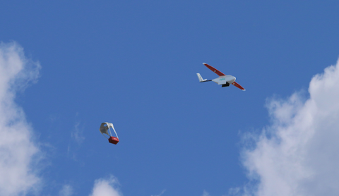 Zipline drone and package