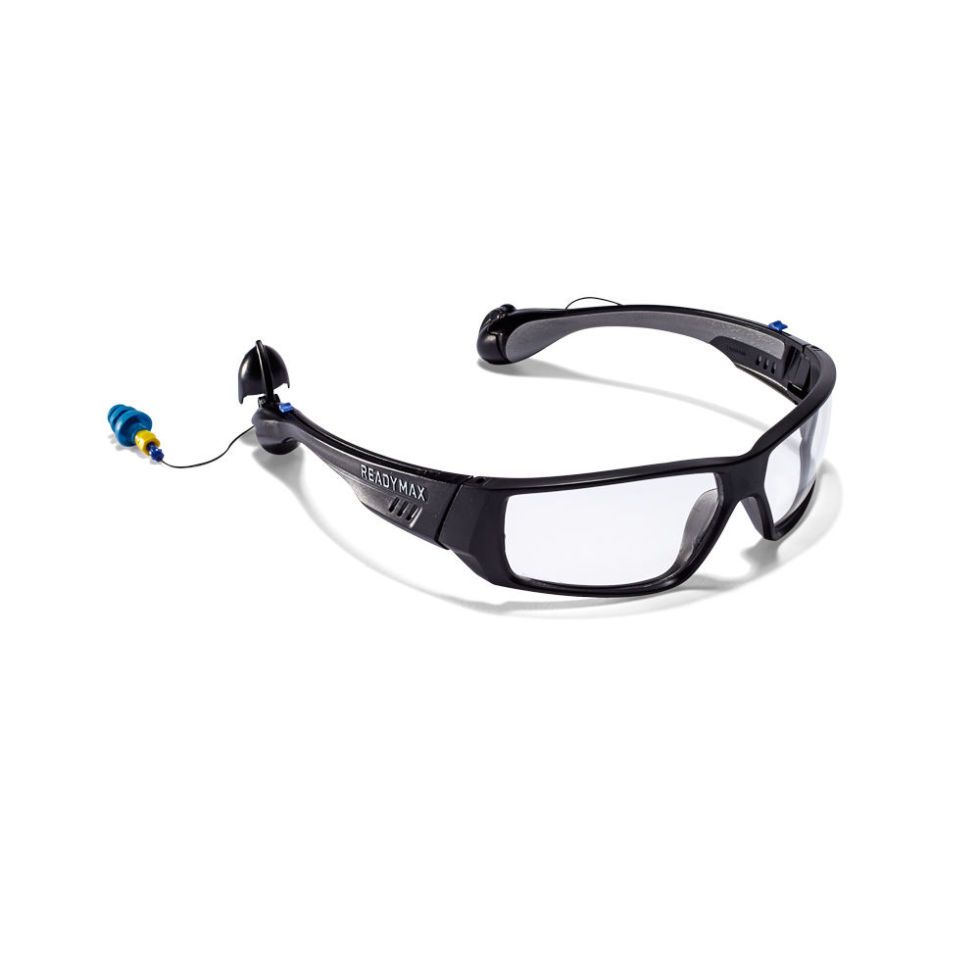 safety glasses with earplugs