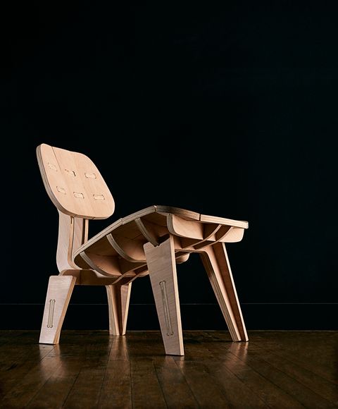 <p>This modern Eames-inspired chair was made without any traditional woodworking tools. Instead, the builder used just a single piece of plywood and a CNC machine. Once the plywood is cut, the chair is assembled using glue and a mallet.</p><p><a href="http://www.popularmechanics.com/home/how-to-plans/how-to/a12967/build-your-own-beautiful-flat-pack-chair-16878142/">Eames Chair</a></p>
