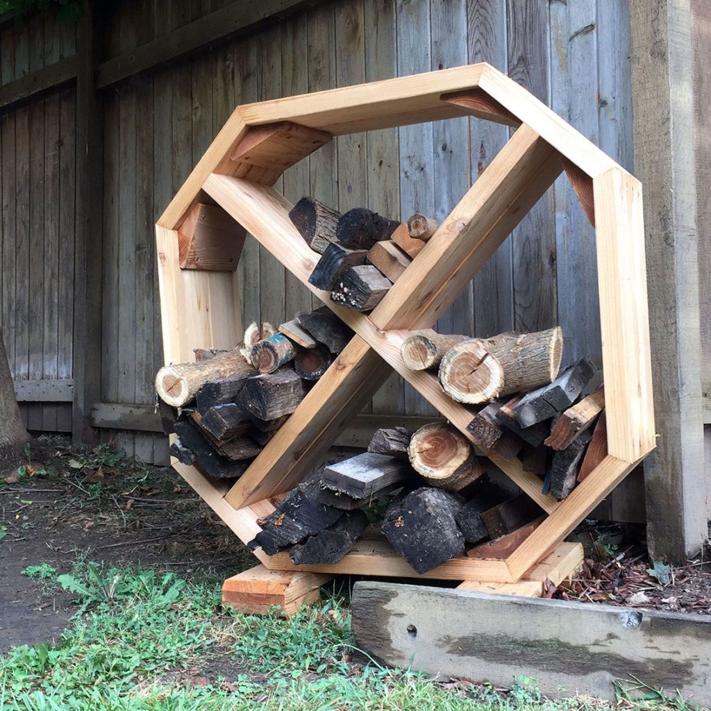 Diy discount log rack