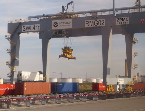<p>After the shuttle carriers have moved the containers,&nbsp;another&nbsp;machine&nbsp;takes&nbsp;over.&nbsp;&nbsp;These <a href="http://www.kalmarusa.com/automation/equipment-automation/asc-terminal/">automatic stacking cranes</a> are robotic systems which pick up containers and, as its name suggests,&nbsp;stack them—no humans required.</p><p><br></p><p>Stacking cranes use a pair of 3D laser scanners to detect the exact position of a container. A central database keeps track of the location of every container in the port and ensures that they are stacked for maximum efficiency.</p>