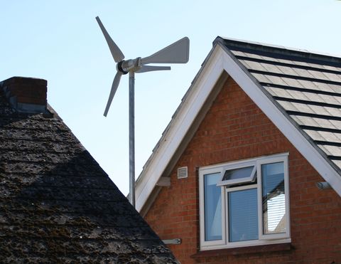 <p>Wind turbines are most commonly found in windfarms&nbsp;or floating offshore, but if you have enough real estate you can <a href="http://www.motherearthnews.com/renewable-energy/wind-power/home-wind-power-zm0z13amzrob" target="_blank" data-tracking-id="recirc-text-link">install a small wind turbine</a> on your property to power your home.</p><p><br></p><p>There are a few downsides to a wind turbine that make them less popular in residential areas. They can be ugly and make a lot of noise.&nbsp;They take up space, and depending on where you live, local laws and zoning regulations may outright&nbsp;forbid it. </p><p><br></p><p>But if these disadvantages don't apply to you or don't bother you, wind power may be a great asset. Wind power is more stable than solar, and a good-sized wind turbine can <a href="http://www.networx.com/article/how-much-power-will-a-residential-wind-t" target="_blank" data-tracking-id="recirc-text-link">easily generate most or all of your electricity needs</a>. Depending on your area, wind might be a better renewable investment than solar.</p>