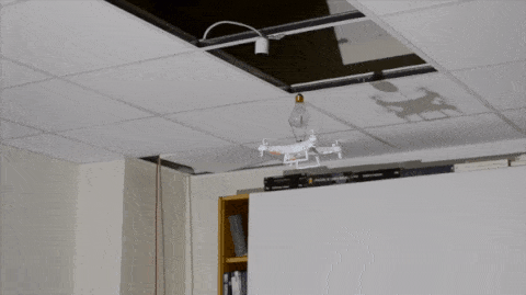 Drone Replacing Lightbulb