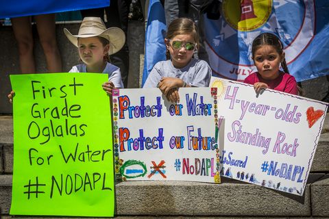 Children at a #NoDAPL rally in Washington, DC.