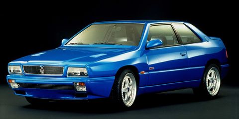 <p>Before the Ghibli name appeared on a four-door sedan, it was used for this pretty little coupe. The Ghibli was derived from the infamous Biturbo and is largely similar to the <a href="http://www.roadandtrack.com/car-culture/classic-cars/news/a30911/maserati-shamal/" target="_blank" data-tracking-id="recirc-text-link">V8-powered Shamal</a>. We think it looks like an Italian Audi Quattro, and that's a compliment. </p>