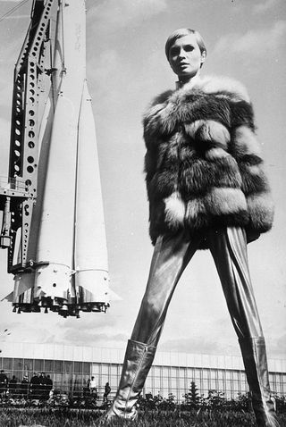 The Soviet space program was once a jewel of propaganda. Here, Russian model Galina Milovskaya posed with a Vostock rocket in 1968,