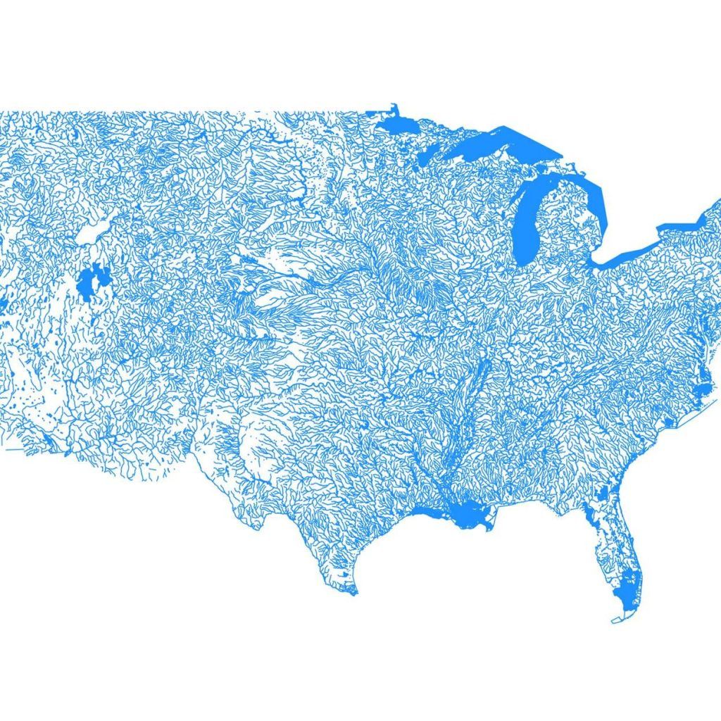 United States Map With Bodies Of - Square 1481147083 Eij2ofn6i52y