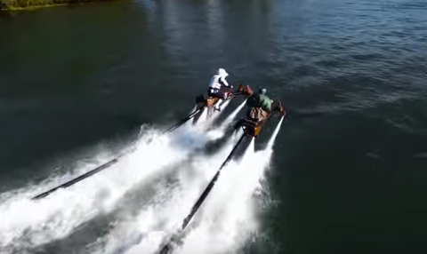 water thrusting jet bike