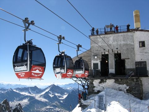 Sky, Winter, Mountainous landforms, Mountain range, Cable car, Cable car, Freezing, Electricity, Hill station, Slope, 