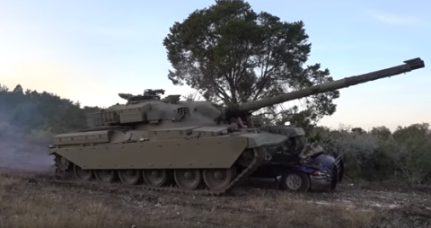 Of Course A Poor Puny Pickup Is No Match For A Tank