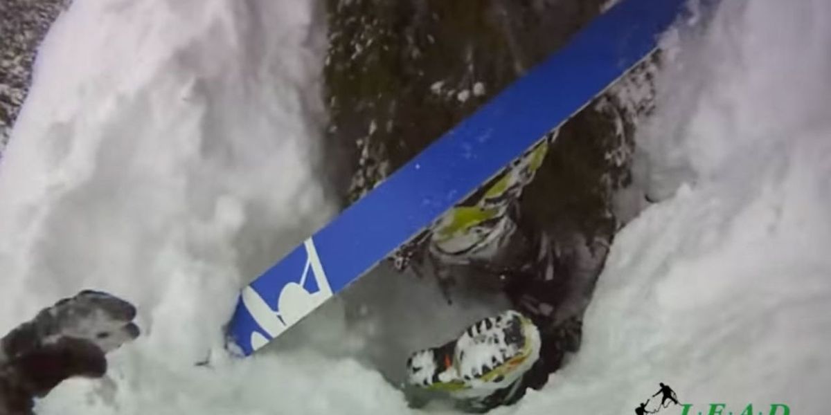 Watch a Nail Biting Rescue of a Skier Trapped in a Tree Well 