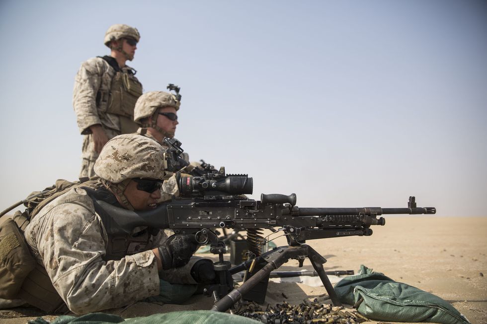 Soldier, Military person, Military uniform, Gun, Military camouflage, Firearm, Machine gun, Rifle, Army, Shooting, 