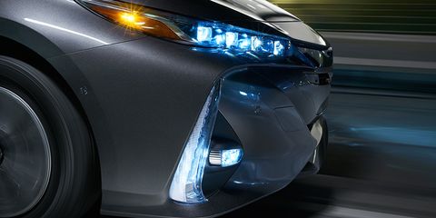 <p>        <a href="http://blog.caranddriver.com/out-of-the-dark-the-future-of-automotive-headlights/" data-tracking-id="recirc-text-link" target="_blank">Light-emitting diodes</a> use a fraction of the energy required by xenon and halogen bulbs, yet they cast an even brighter and whiter swath of light. It's standard on the 2017 Toyota Prime, pictured above, with Quad-LED projector headlights and available fog and accent lights. They also hardly, if ever, need to be replaced. As an added bonus, car designers can afford to go wild with dramatic shapes and curves that simply aren't possible using traditional bulbs.  <span class="redactor-invisible-space" data-verified="redactor" data-redactor-tag="span" data-redactor-class="redactor-invisible-space"></span></p>