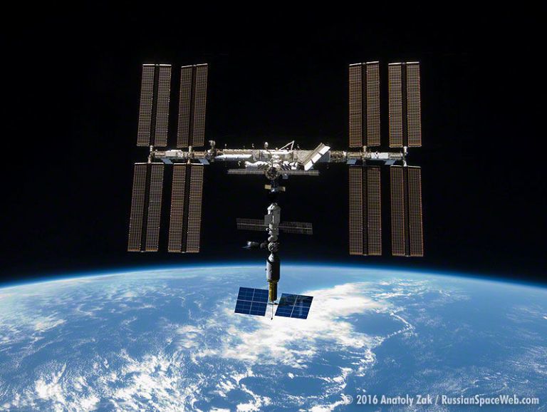 Space station, Satellite, Spacecraft, Outer space, Atmosphere, Space, Earth, Building, Vehicle, 