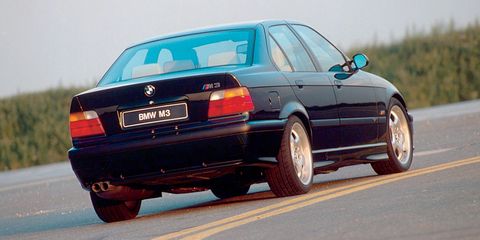 <p>The first-generation M3, the E30, has risen in price dramatically over the last three or so years, but its successor, the E36, is <a href="http://www.ebay.com/itm/1995-BMW-M3-coupe-/252842301980?hash=item3ade935a1c:g:y8EAAOSwSlBYzMjm&amp;vxp=mtr" target="_blank" data-tracking-id="recirc-text-link">still somewhat of a bargain</a>. That probably has something to do with US-market M3s being deprived of the more powerful engine offered in Europe, but it's still a good car. There's a reason you see so many of these at track days.</p>