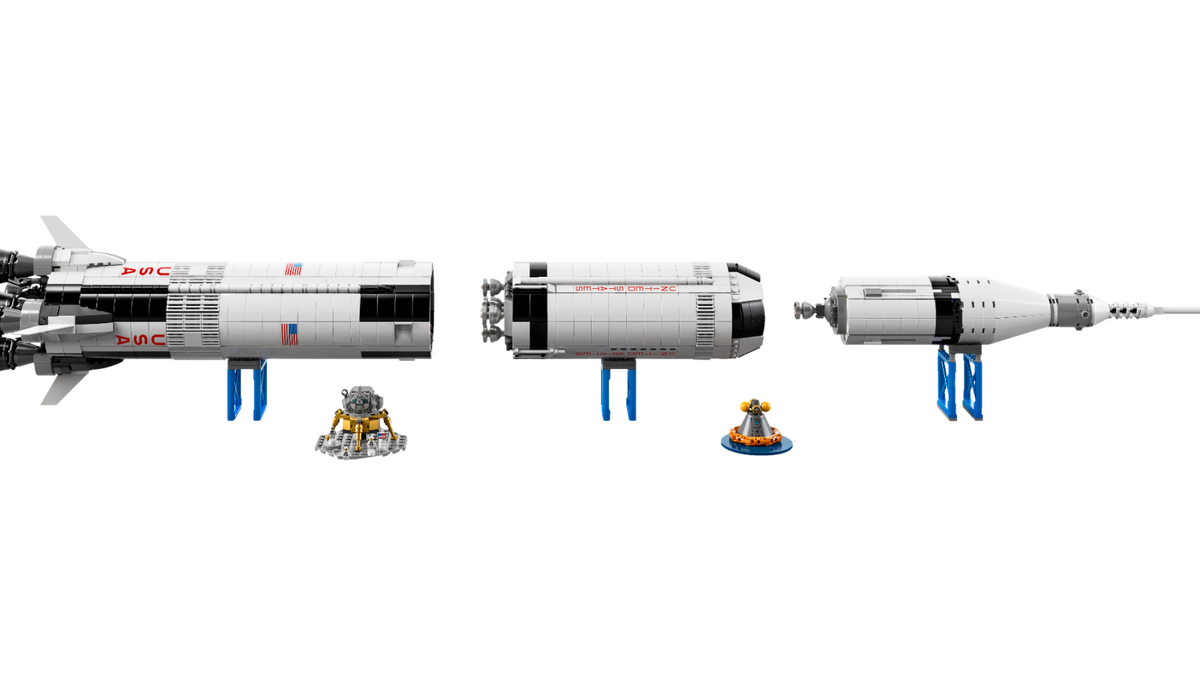 Head to the Moon With a Giant Lego Saturn V Rocket