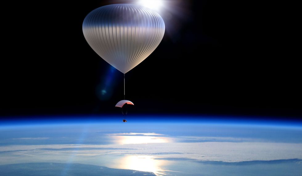 Blue, Atmosphere, Balloon, Light, Air sports, Space, Liquid, Parachuting, Azure, World, 